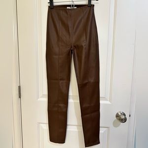 Free People brown leather leggings